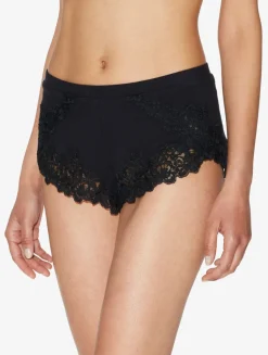 Cashmere Blend Ribbed Sleep Shorts In Onyx With Frastaglio