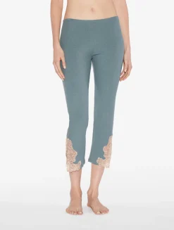 Cashmere Blend Ribbed Trousers In Sleepy Dream With Frastaglio