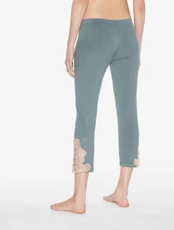 Cashmere Blend Ribbed Trousers In Sleepy Dream With Frastaglio
