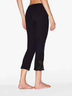 Cashmere Blend Ribbed Trousers In Onyx With Frastaglio