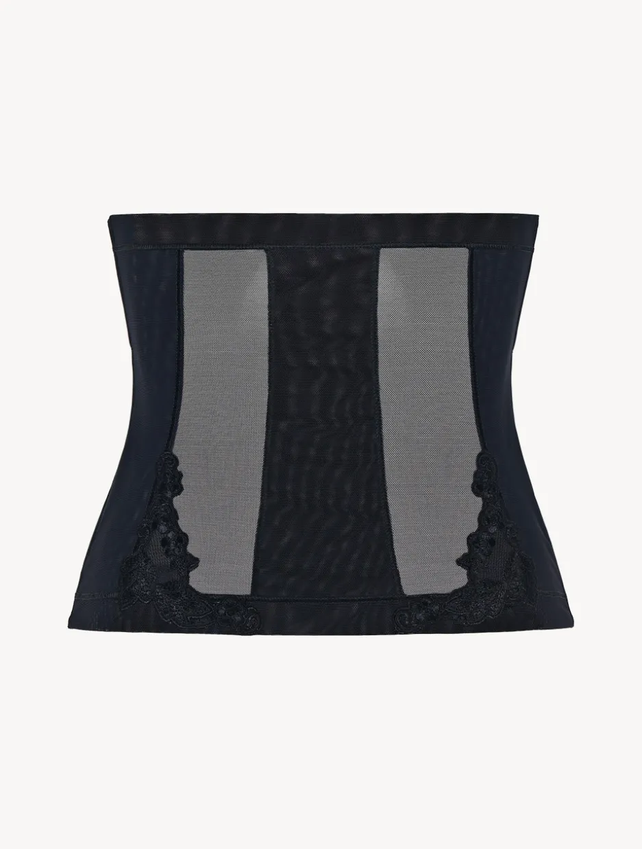 Corset In Black Stretch Tulle