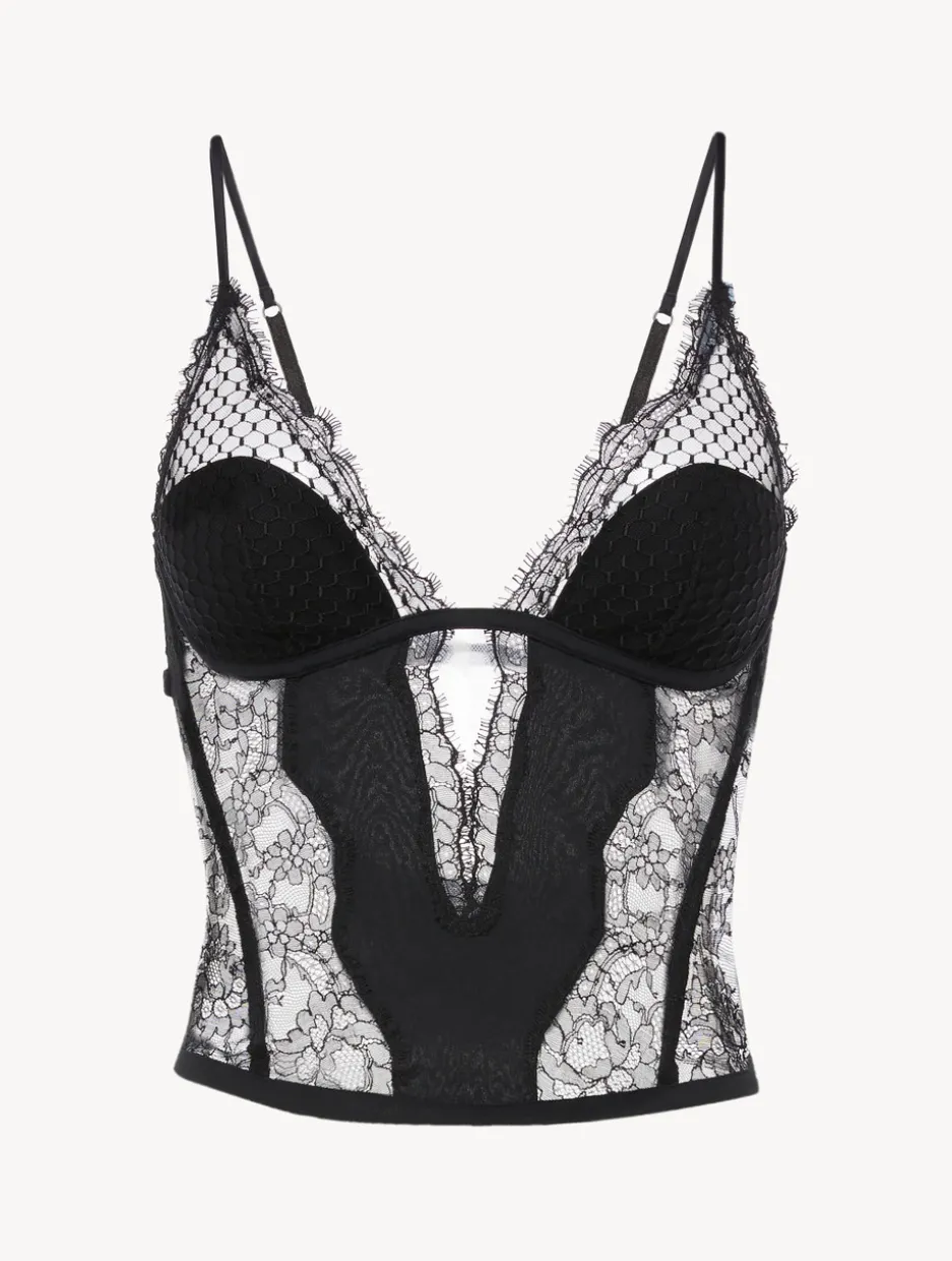 Corset With Leavers Lace