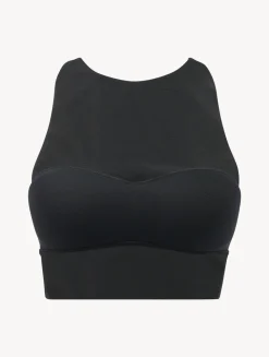 Crop Top In Black Stretch Tulle