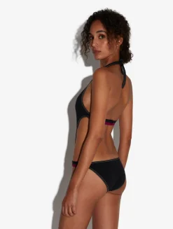 Cut-out Swimsuit In Black