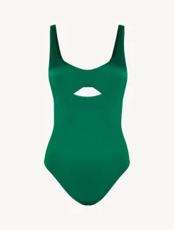 Cut-out Swimsuit In Green