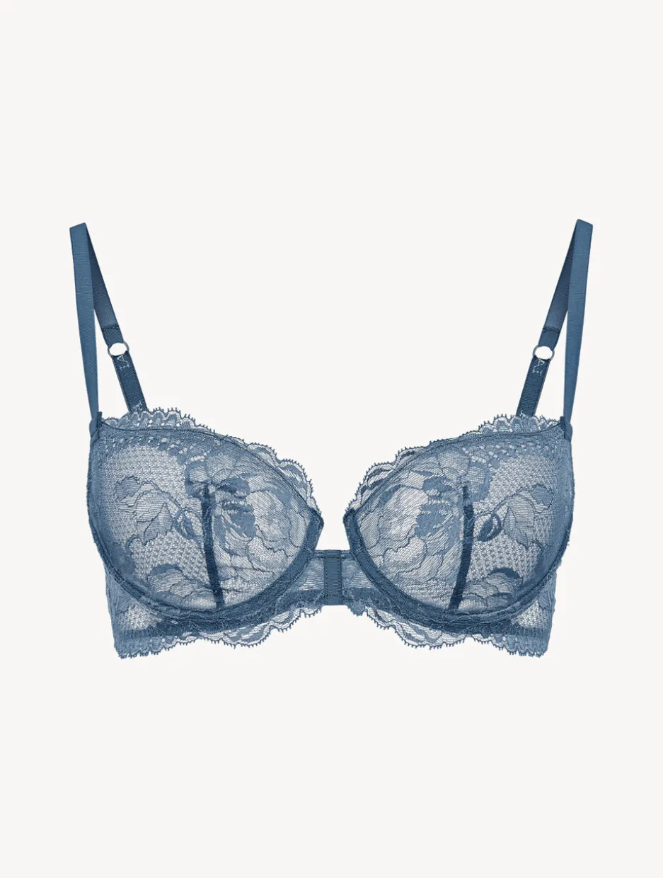 Dark Blue Lace Balconette Bra