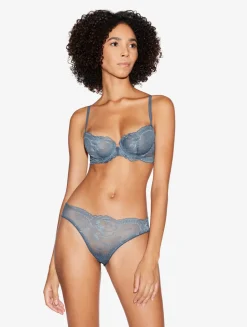Dark Blue Lace Balconette Bra