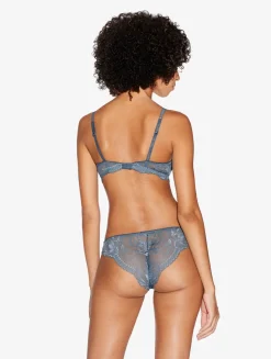 Dark Blue Lace Balconette Bra