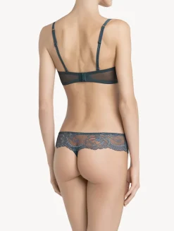 Dark Blue Lace Bandeau Bra