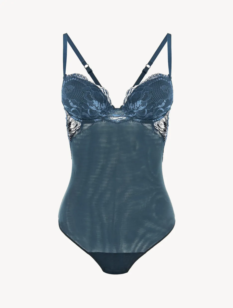 Dark Blue Lace Bodysuit