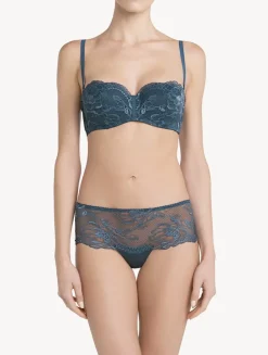 Dark Blue Lace Boyshort Brief