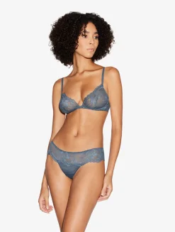 Dark Blue Lace Non-wired Bra