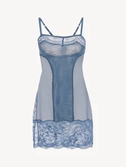 Dark Blue Lace Slip