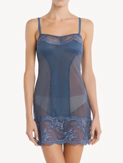 Dark Blue Lace Slip