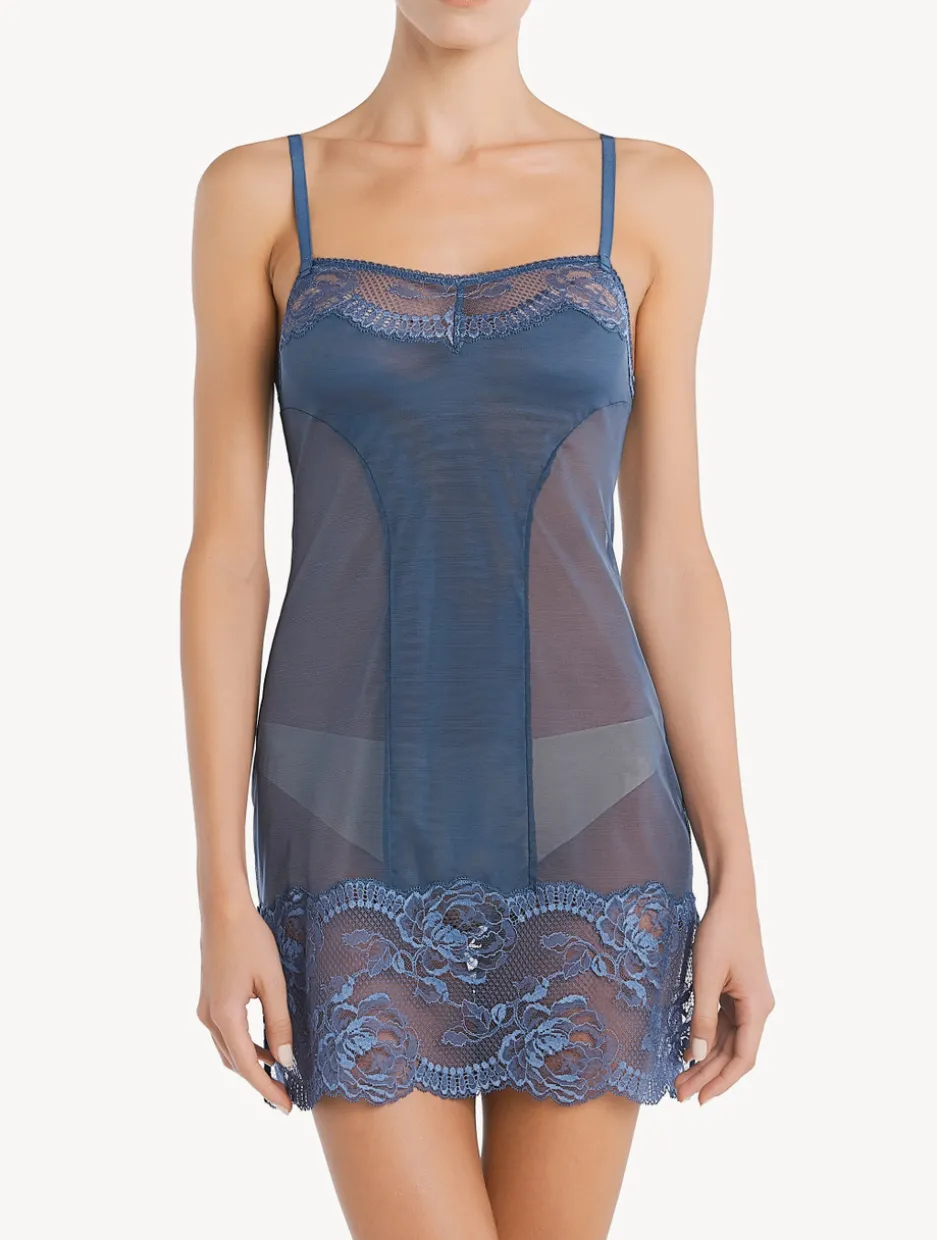 Dark Blue Lace Slip