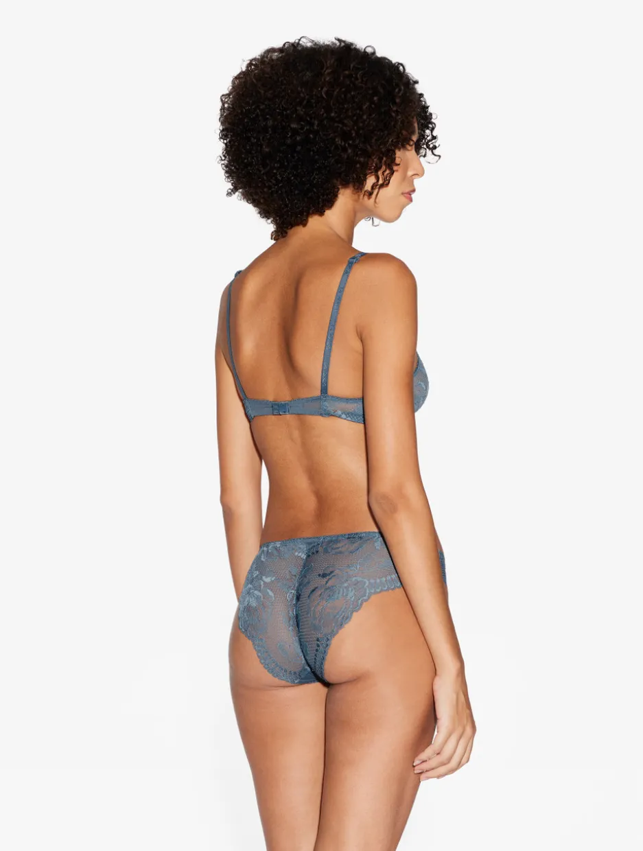 Dark Blue Lace Underwired Bra