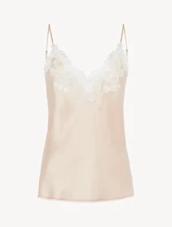 Halo Silk Satin Camisole With Frastaglio