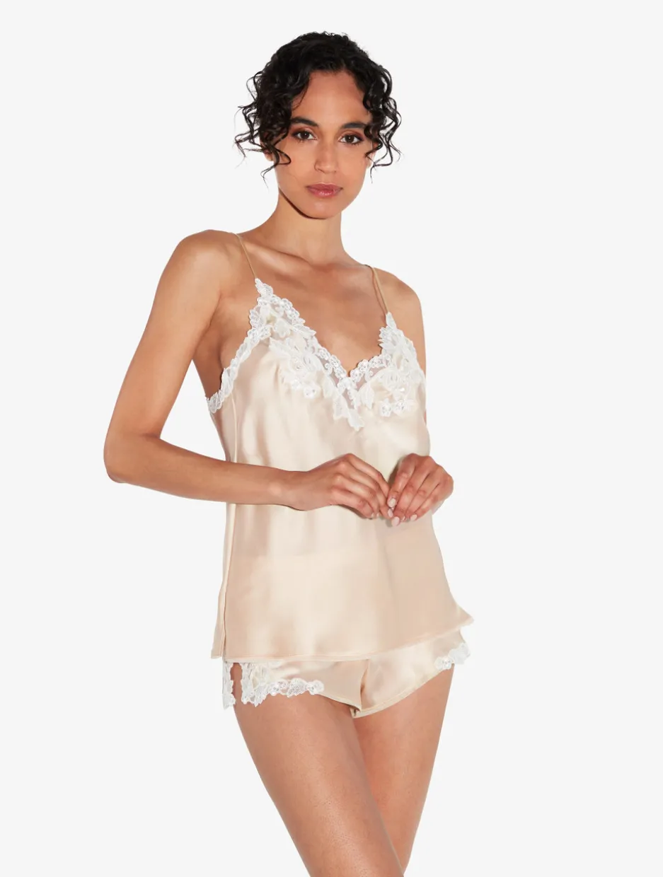 Halo Silk Sleep Shorts With Frastaglio