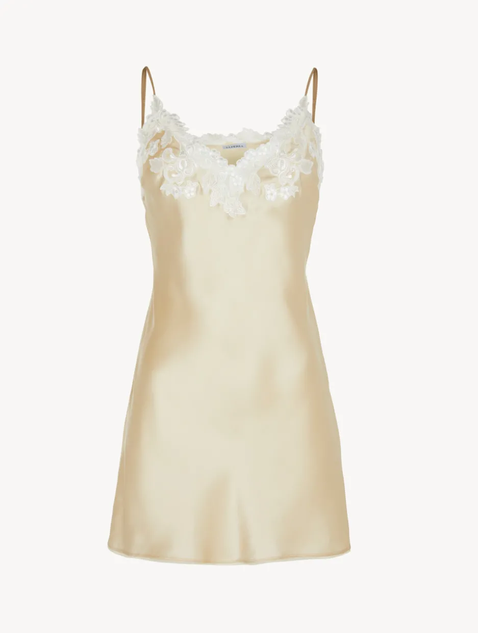 Halo Silk Slip Dress With Frastaglio