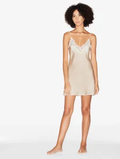 Halo Silk Slip Dress With Frastaglio