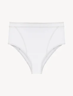 High Waisted Bikini Brief In White