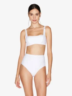 High Waisted Bikini Brief In White