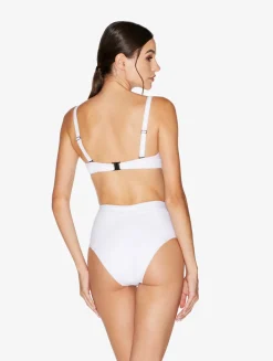 High Waisted Bikini Brief In White
