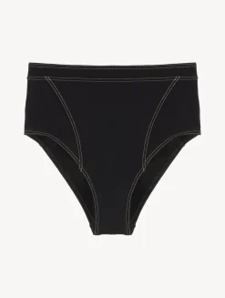 High Waisted Bikini Brief In Black