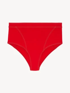 High Waisted Bikini Brief In Red