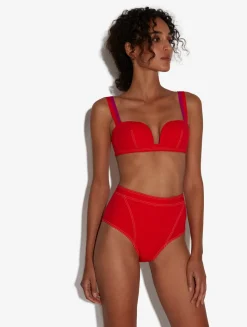 High Waisted Bikini Brief In Red