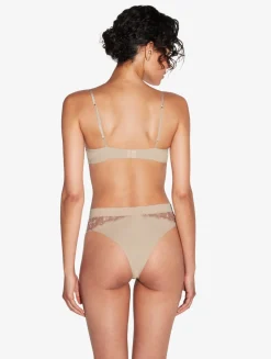 High Waisted Briefs In Halo And Ivory Nude With Embroidered Tulle