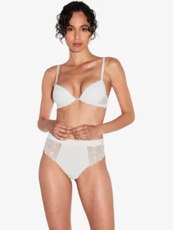 High Waisted Briefs In Lys With Embroidered Tulle