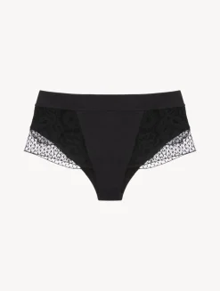 High-Waisted Brief With Leavers Lace