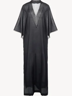 Kaftan In Black With Beading