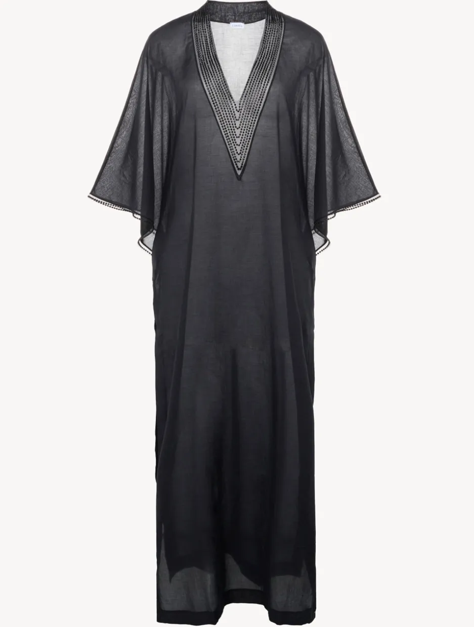 Kaftan In Black With Beading