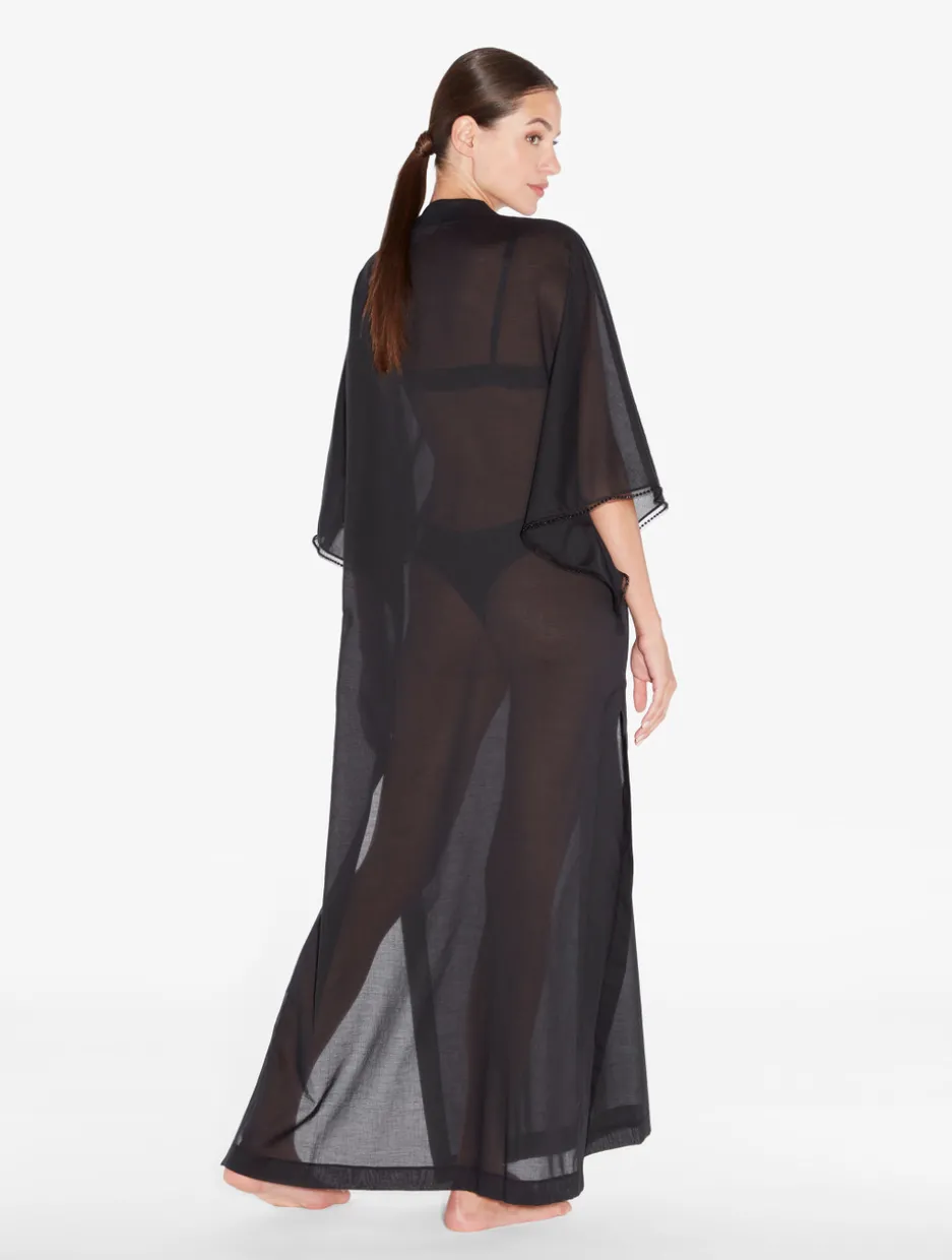 Kaftan In Black With Beading