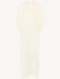 Kaftan In Champagne With Beading