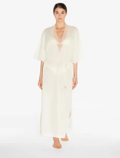 Kaftan In Champagne With Beading