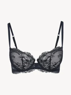 Lace Balconette Bra In Black