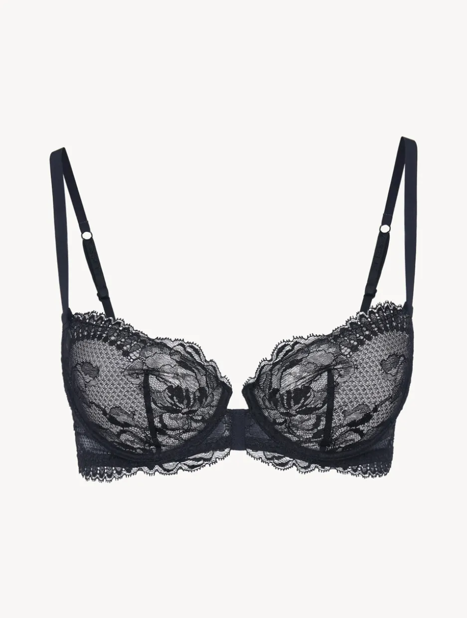 Lace Balconette Bra In Black