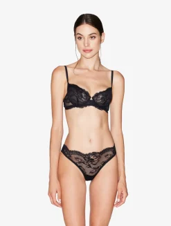 Lace Balconette Bra In Black