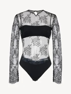 Lace Bodysuit In Black