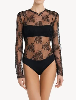 Lace Bodysuit In Black