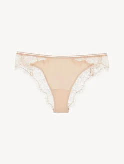 Lace Brazilian Briefs In Oak Blush