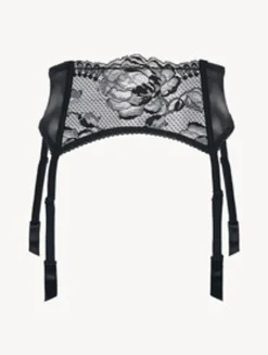 Lace Suspender Belt In Black