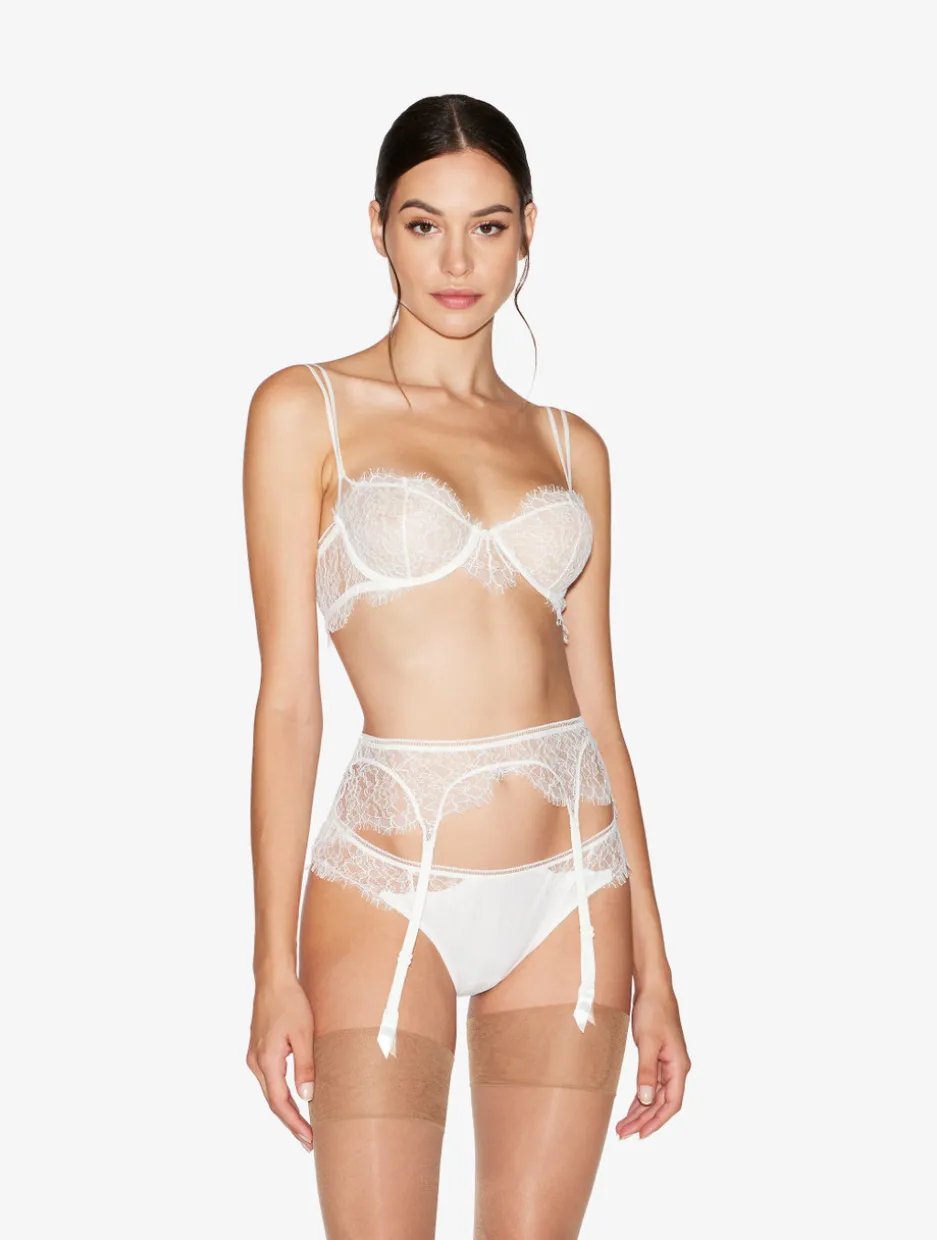 Lace Suspender Belt In Natural