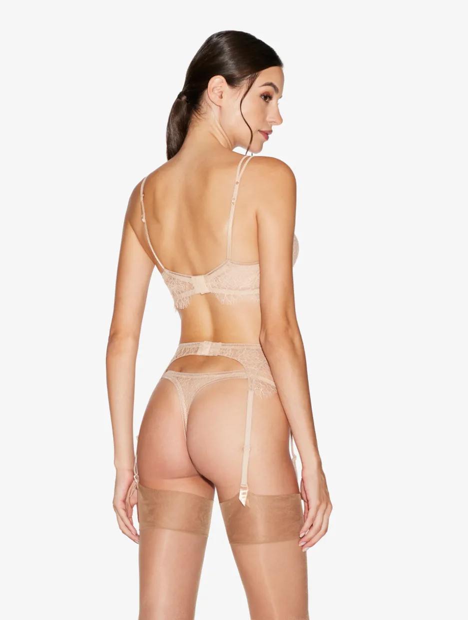 Lace Suspender Belt In Oak Blush