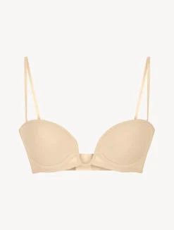 Latte-coloured Underwired Padded Bandeau U-bra