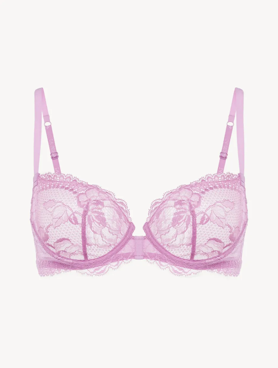 Lilac Rose Lace Balconette Bra
