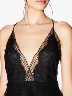 Long Silk Nightgown With Leavers Lace